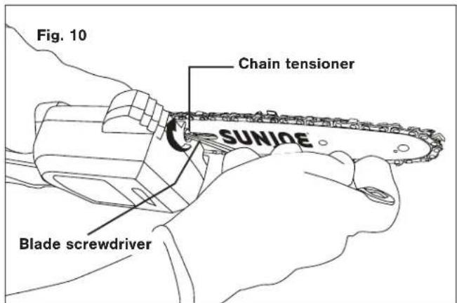 Sun Joe SWJ803E - Installing/Replacing the Guide Bar and Chain - 10