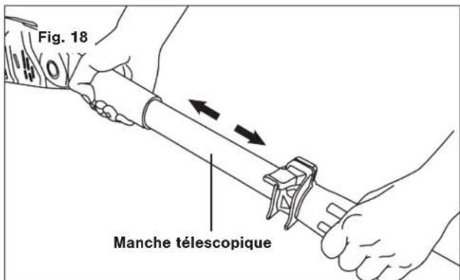 Sun Joe SWJ803E - Réglage du manche téléscopique - 2