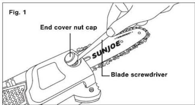 Sun Joe SWJ803E - Installing/Replacing the Guide Bar and Chain - 1
