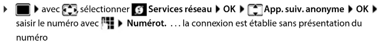 GIGASET Comfort 500A IP flex - Désactivation de la présentation du numéro pour le prochain appel - 1