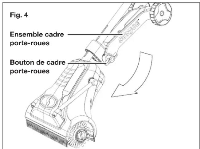 Sun Joe 24VPSCCT - Réglage du cadre porte-roues - 1