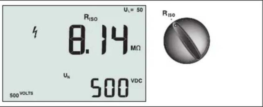 Uc= 50 RISO 8.14 MΩ UN 500 VDC 500VOLTS RISO