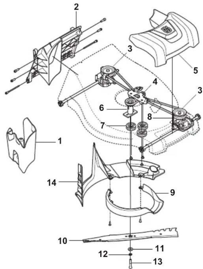 HUSQVARNA L 321AH - Transmission assembly overview - 1