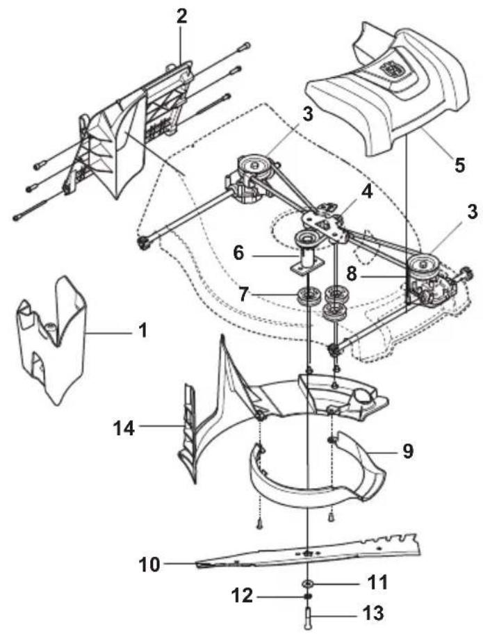 HUSQVARNA L 321AH - Descripción general del conjunto de la transmisión - 1