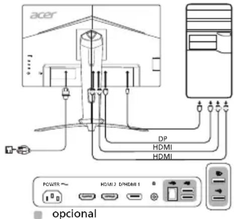 ACER XV253Q - Controlos externos - 1