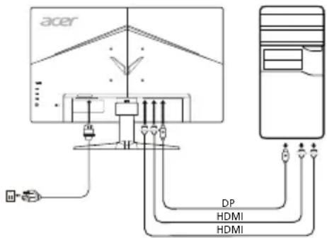 ACER VG271UP - Pripojenie monitora k počitaču - 1