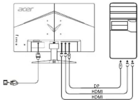 ACER VG271UP - Nayton liittäminen tietokoneeseen - 1