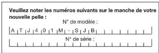 Snow Joe ATJ401MSJB - Numérodeschemeletde série - 1