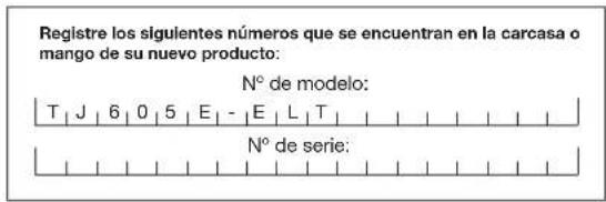 Sun Joe TJ605EELT - Modelo y número de serie - 1