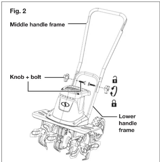 Sun Joe TJ605EELT - Connecting the Handles - 2