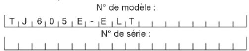 Sun Joe TJ605EELT - Numéros de modèle et de série - 1