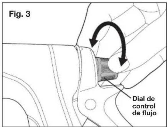 Aqua Joe AJHN104 - Uso del dial de control de flujo - 1