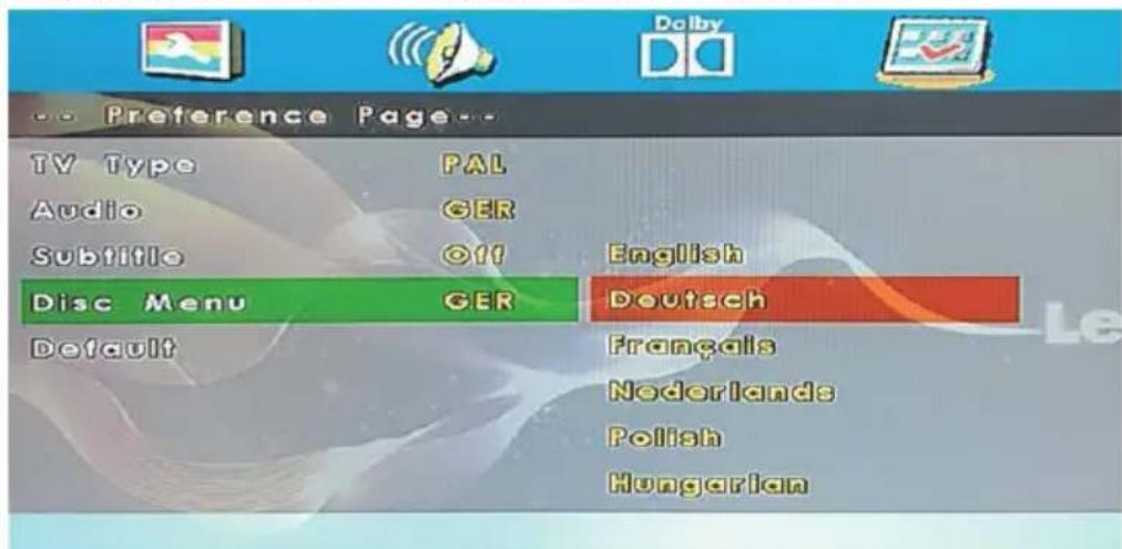 LENCO DVL1962BK - Disc Menu - 1
