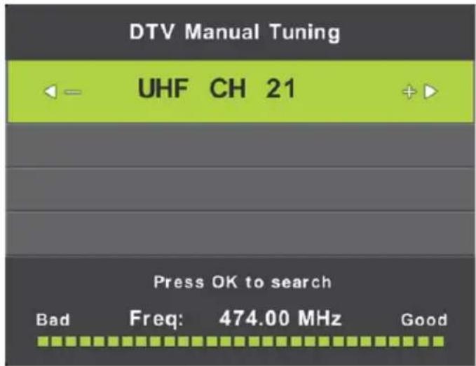 LENCO DVL1962BK - DTV Manual Tuning (Sintonizacion manual de DTV) - 1