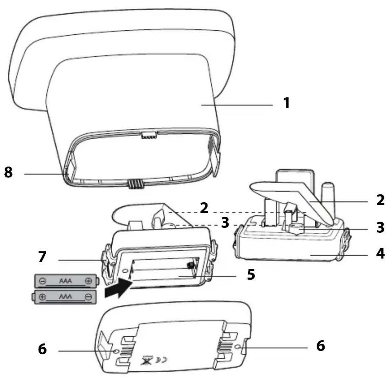 ADE WS 1907 - Battery compartment, 2x LR/R6 (AA), 1.5 V - 1