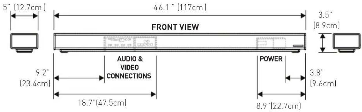 Paradigm PW Soundbar - TABLE MOUNT CONFIGURATION - 1