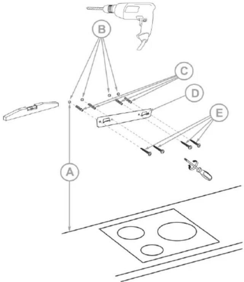 Mx Onda MXCDP2686 - Installation du support de la hotte - 1