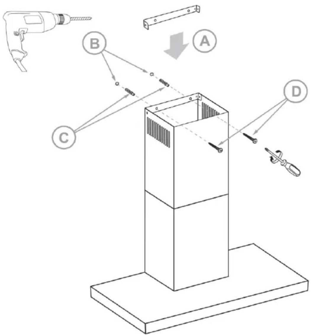 Mx Onda MXCDP2686 - Installation des supports de cheminée (deuxieme section) - 1