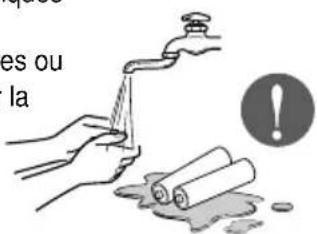 LG LMNC126BTG0 - Si le liquide des piles tombe sur votre peau ou vos vêtements, lavez-les avec de l'eau propre. N'utilisez pas la télécommande si les piles ont des fuites. - 1