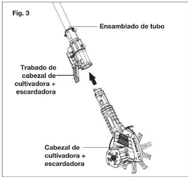 Sun Joe TJW24C - Ensamblado e instalación del cabezal - 1