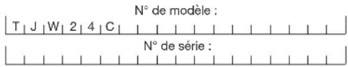 Sun Joe TJW24C - Numéros de modèle et de série - 1