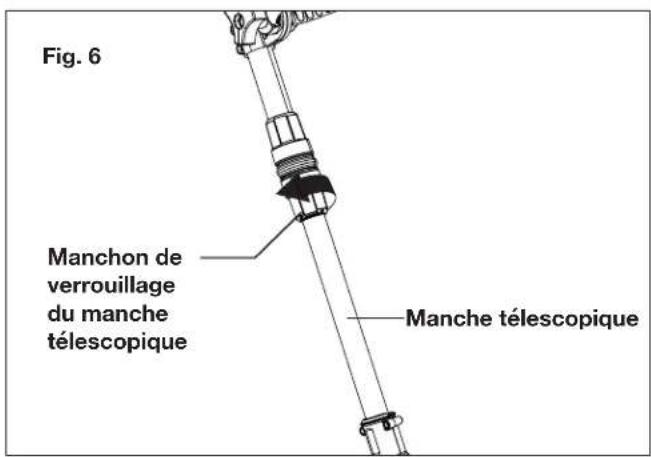Sun Joe TJW24C - Réglage du manche télescopique - 1
