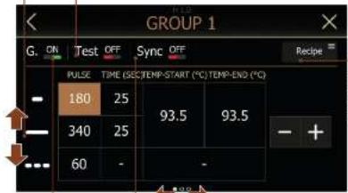 RANCILIO Invicta - If 4 doses = ON: Dose 1, Dose 2, Dose 3, Dose 4, Continuous - 1