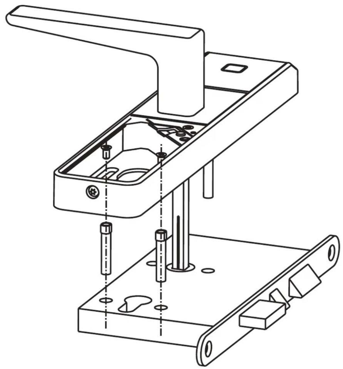 KABA Confidant RFID Kit 1 - 3- ALIGNNEZ LES POTEAUX AVEC LE COFFRE (Montage Rose seulement) - 1