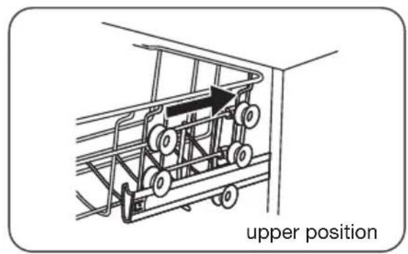 ETNA VW644MC - Adjusting the height of the upper basket type 1 (depending on the model) - 4
