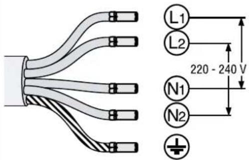 L1 L2 220 - 240 V N1 N2