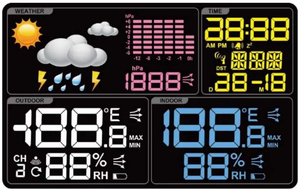 TECHNOLINE WS 6449 - Wyświetlacz LCD: - 1