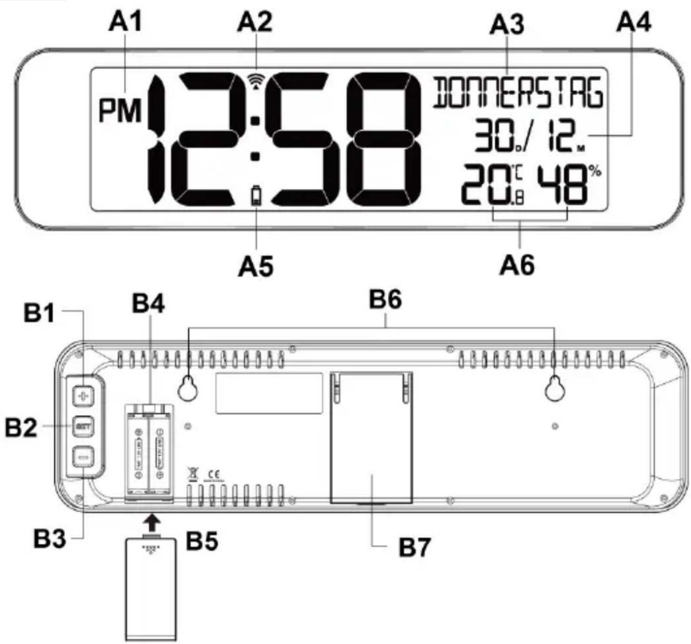 TECHNOLINE WS 8120 - WS8120 - BEDIENUNGSANLEITUNG FUNK-WANDUHR MIT KALENDER, TEMPERATUR UND LUFTFEUCHTIGKEIT - 1