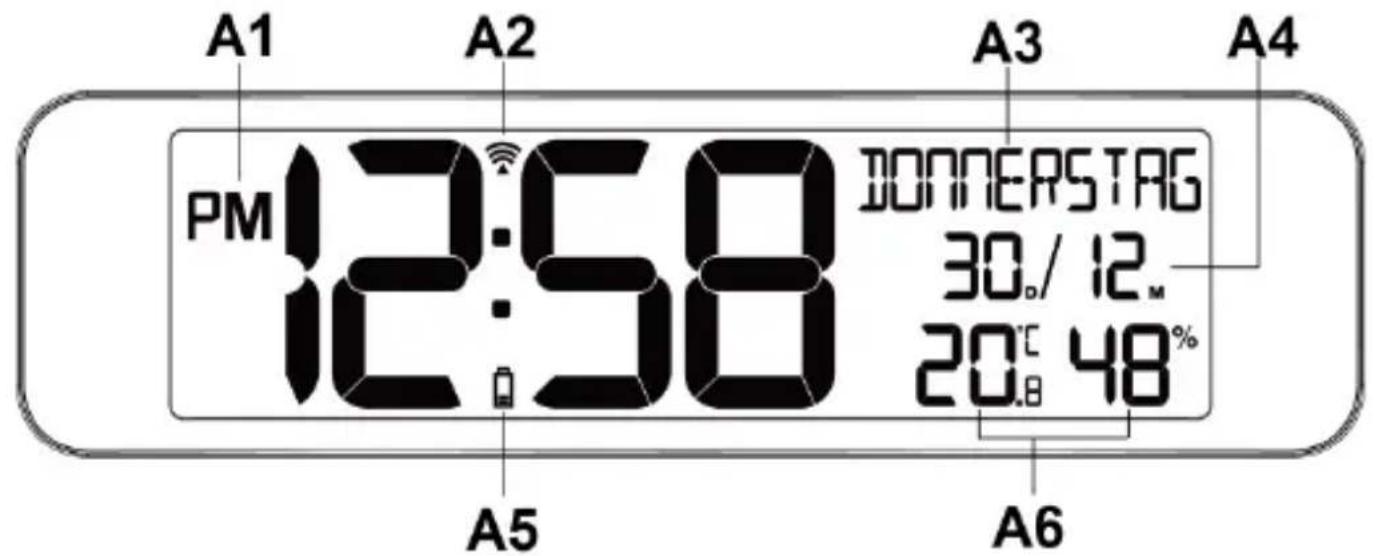 TECHNOLINE WS 8120 - RADIO CONTROLLED WALL CLOCK WITH CALENDAR, TEMPERATURE AND HUMIDITY - 1