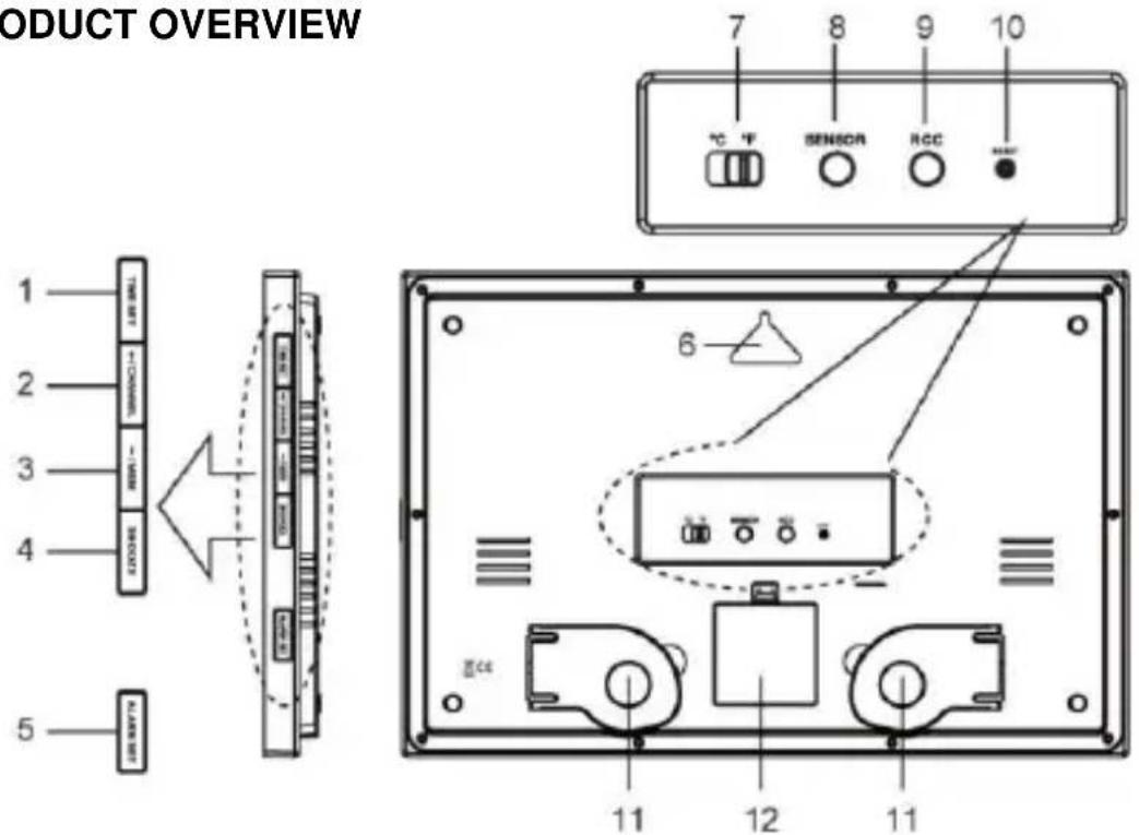 TECHNOLINE WS 8011 - RADIOGESTUURDE KLOK MET TEMPERATUUR- EN VOCHTIGHEIDWEERGAVE - 1
