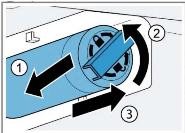 BOSCH B36FD50SNS - Changing the water filter or replacing it with a bypass cap - 2