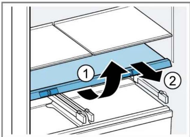 BOSCH B36FD50SNS - Removing the shelf above the fruit and vegetable container - 1