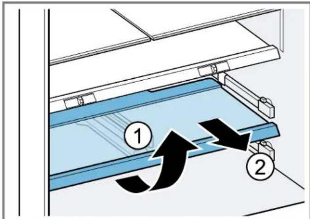 BOSCH B36FD50SNS - Removing the shelf above the storage container - 1