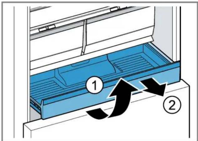 BOSCH B36FD50SNS - Removing the storage container - 1
