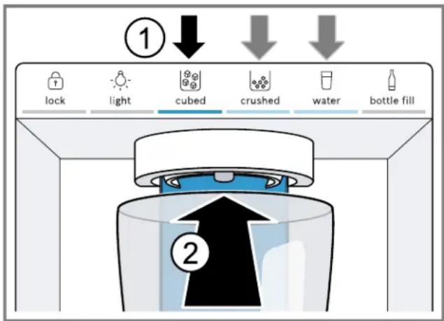 BOSCH B36FD50SNB - Prélever des glaçons ou de l'eau - 1