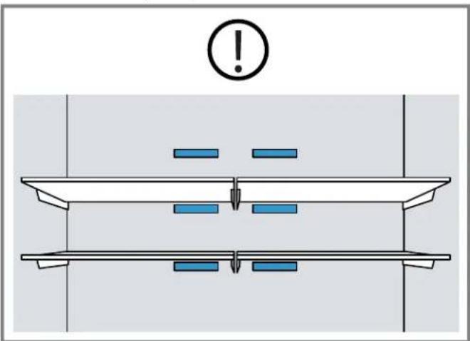 Diagram showing a mechanical or electrical setup with labeled components and an exclamation mark above