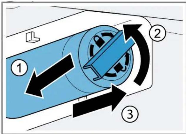 Diagram illustrating a mechanical or fluid system with three labeled components (1, 2, 3) showing directional flow arrows.
