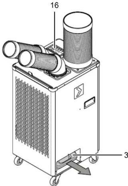 TROTEC PT 3500 SP - Vider le condensat (vidage manuel) - 1