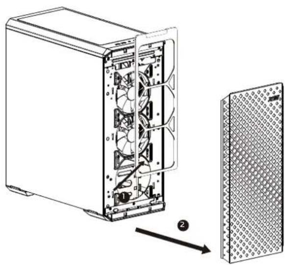 XPG Defender Pro - REMOVING THE FRONT PANEL and THE DUST FILTER REMOVING THE GLASS SIDE PANEL - 1