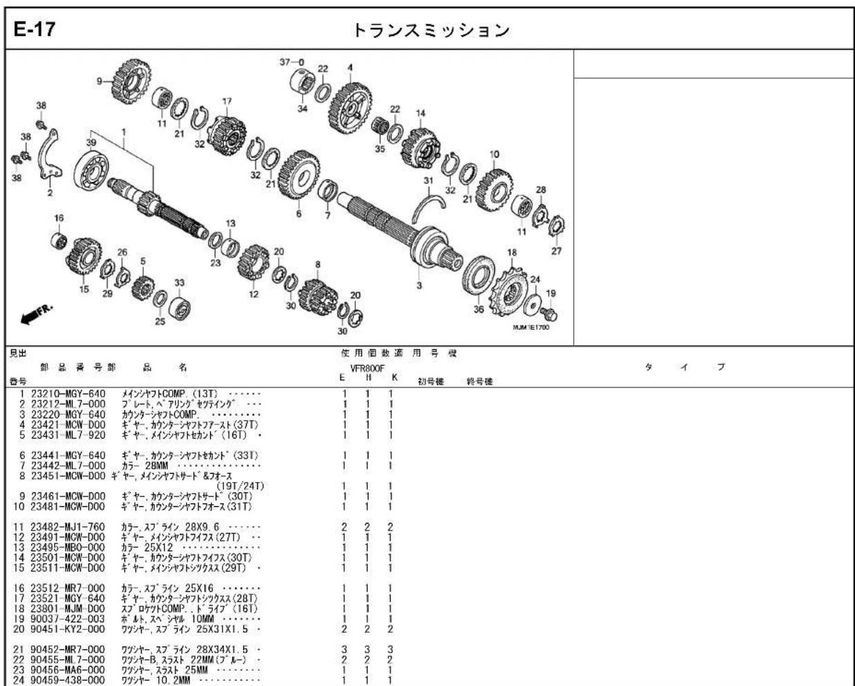 Honda VFR800F (2019) - 配色表 - 10