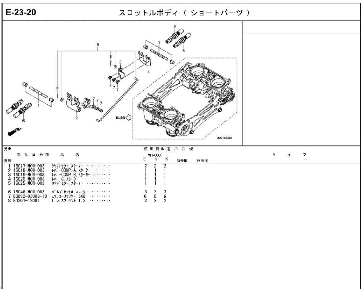 Honda VFR800F (2019) - 配色表 - 15