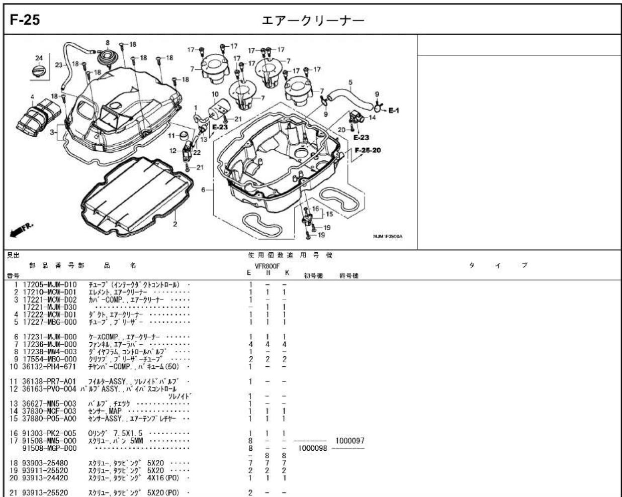 Honda VFR800F (2019) - 配色表 - 42
