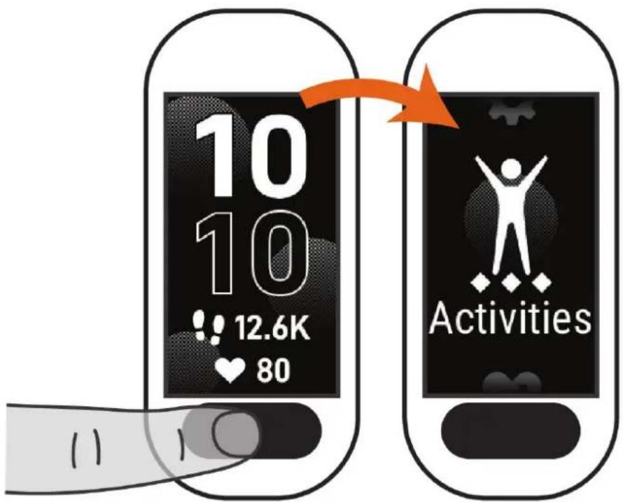 GARMIN Vivosmart 5 - Affichages des widgets et des menus - 1