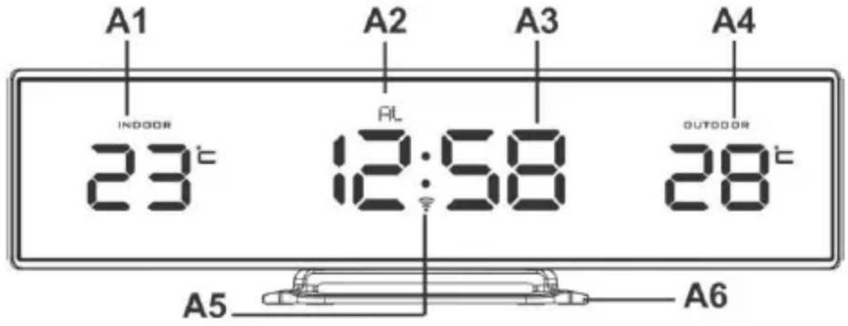 TECHNOLINE WS 6812 - LED Wecker mit Innen- und Außentemperatur - 1