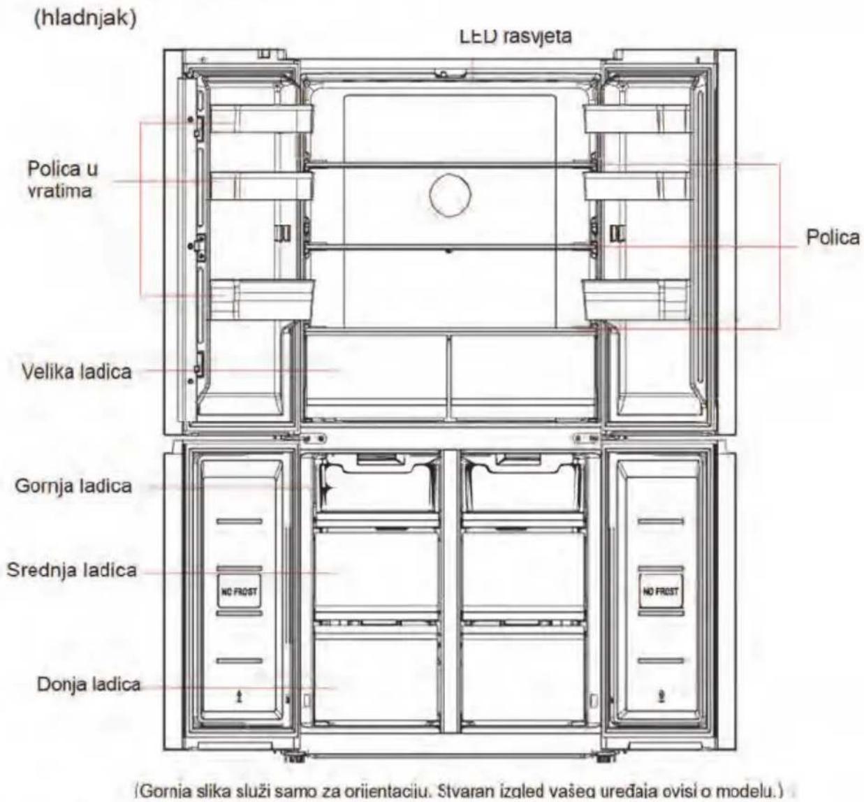 MIDEA MDRF632FGF46 - Glavni dijelovi - 1