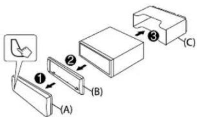 KENWOOD KMRD382BT - Installing the unit (in-dash mounting) - 1